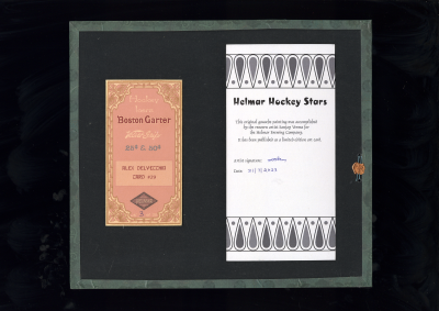 Picture, Helmar Brewing, Hockey Icers Card # 29, Alex Delvecchio, Blue evening, brown hair, Detroit Red Wings